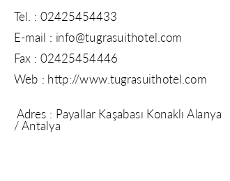 Tura Suit Hotel iletiim bilgileri